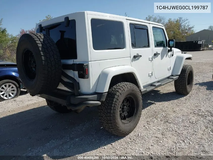 2012 Jeep Wrangler Unlimited Sahara VIN: 1C4HJWEG0CL199787 Lot: 40498288