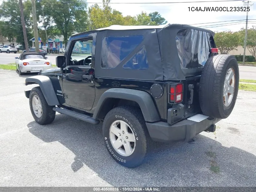 2012 Jeep Wrangler Sport VIN: 1C4AJWAG0CL233525 Lot: 40508076