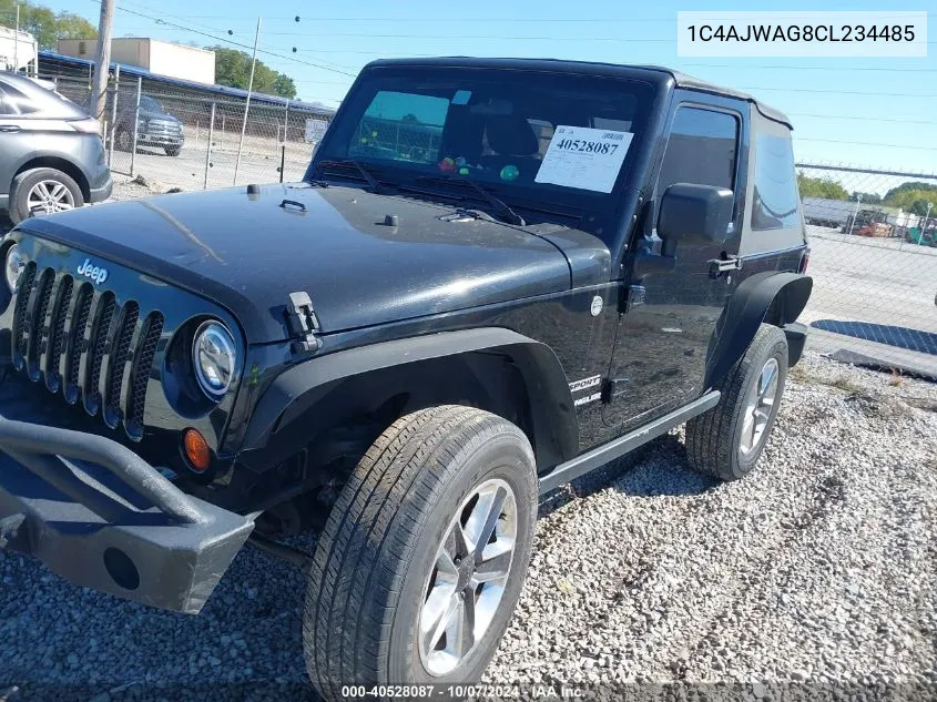 2012 Jeep Wrangler Sport VIN: 1C4AJWAG8CL234485 Lot: 40528087