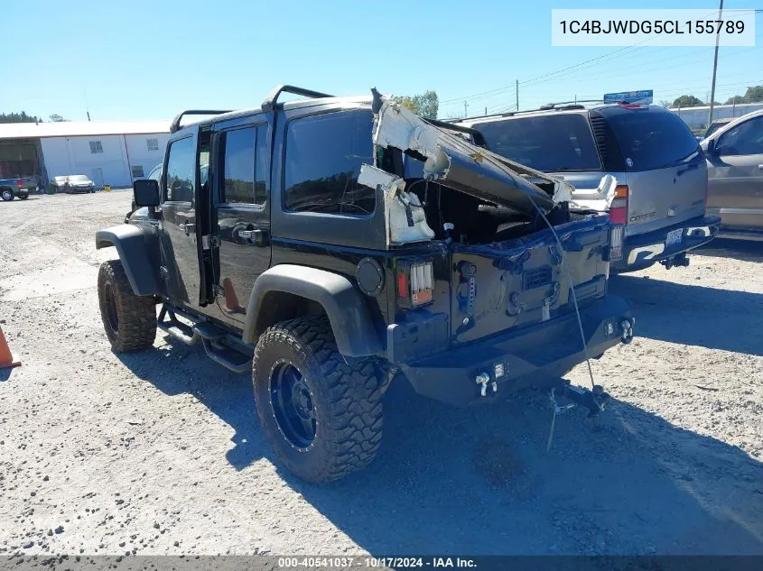 2012 Jeep Wrangler Unlimited Sport VIN: 1C4BJWDG5CL155789 Lot: 40541037