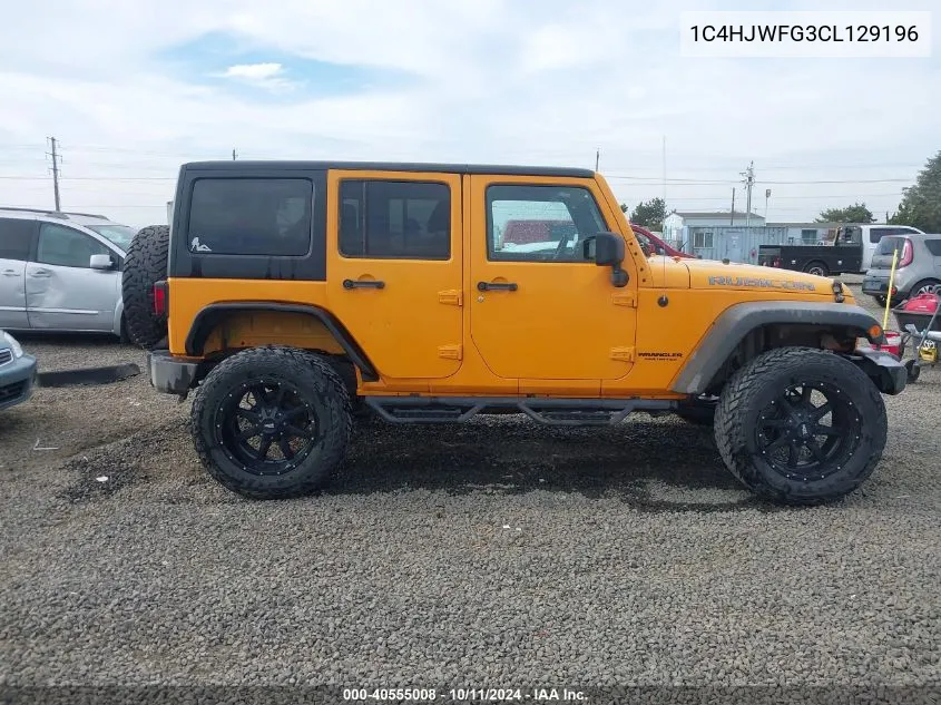 2012 Jeep Wrangler Unlimited Rubicon VIN: 1C4HJWFG3CL129196 Lot: 40555008