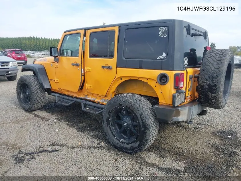 2012 Jeep Wrangler Unlimited Rubicon VIN: 1C4HJWFG3CL129196 Lot: 40555008