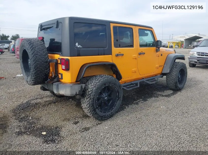 2012 Jeep Wrangler Unlimited Rubicon VIN: 1C4HJWFG3CL129196 Lot: 40555008