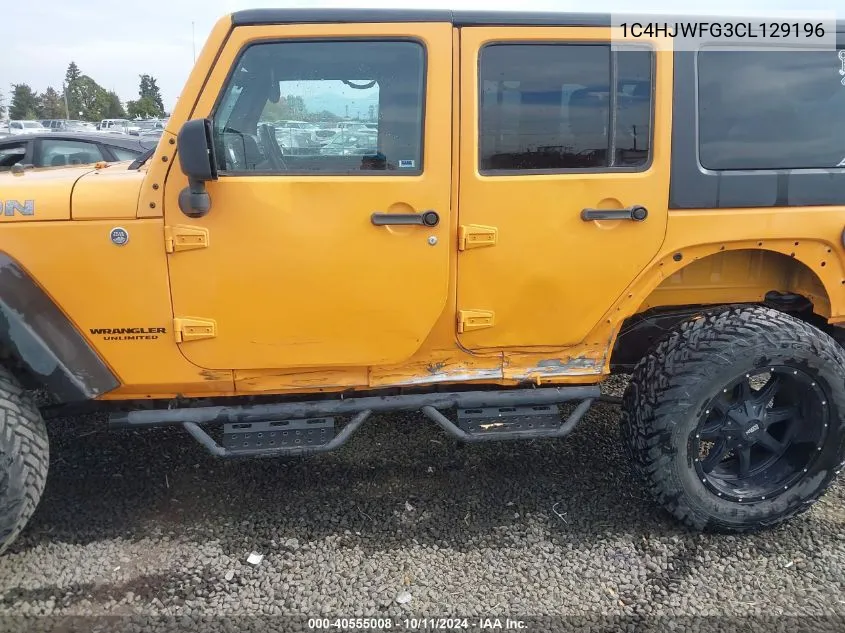 2012 Jeep Wrangler Unlimited Rubicon VIN: 1C4HJWFG3CL129196 Lot: 40555008