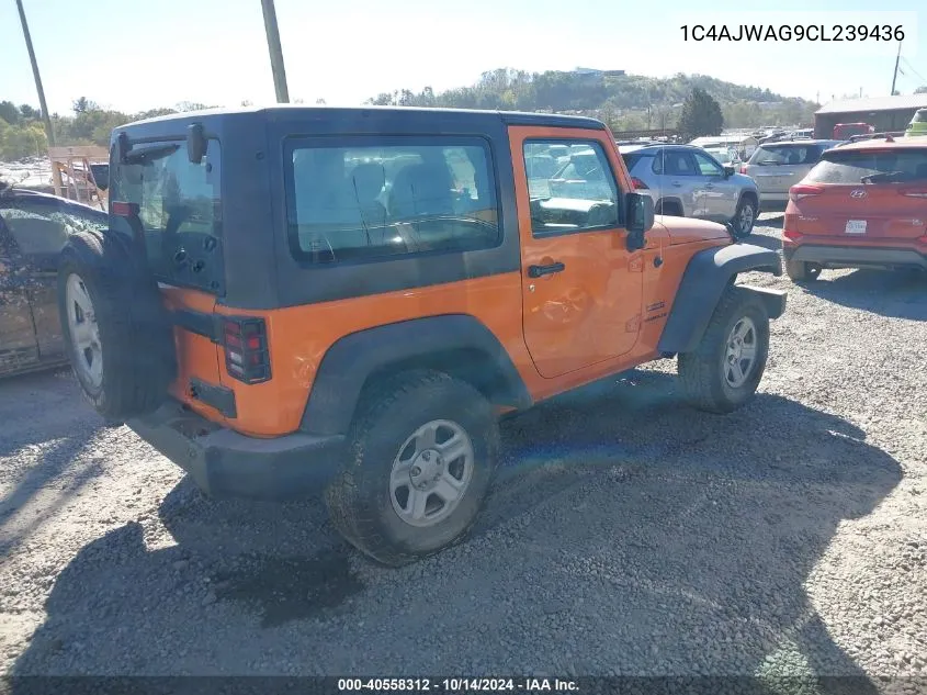 2012 Jeep Wrangler Sport VIN: 1C4AJWAG9CL239436 Lot: 40558312