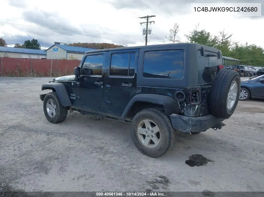 2012 Jeep Wrangler Unlimited Sport Rhd VIN: 1C4BJWKG9CL242680 Lot: 40561346