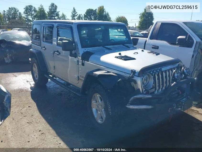 2012 Jeep Wrangler Unlimited Sport VIN: 1C4HJWDG7CL259615 Lot: 40563567