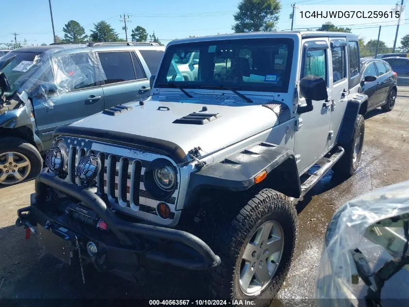 2012 Jeep Wrangler Unlimited Sport VIN: 1C4HJWDG7CL259615 Lot: 40563567