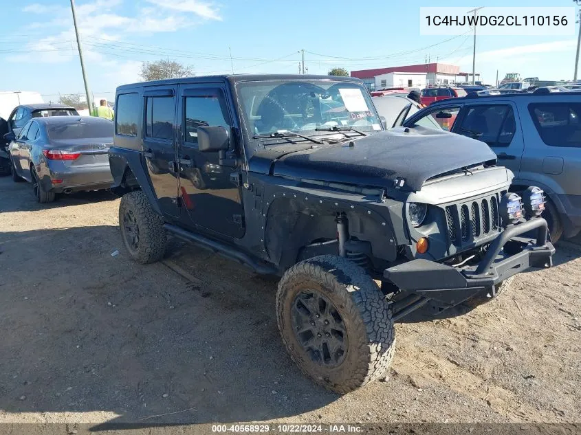 2012 Jeep Wrangler Unlimited Sport VIN: 1C4HJWDG2CL110156 Lot: 40568929