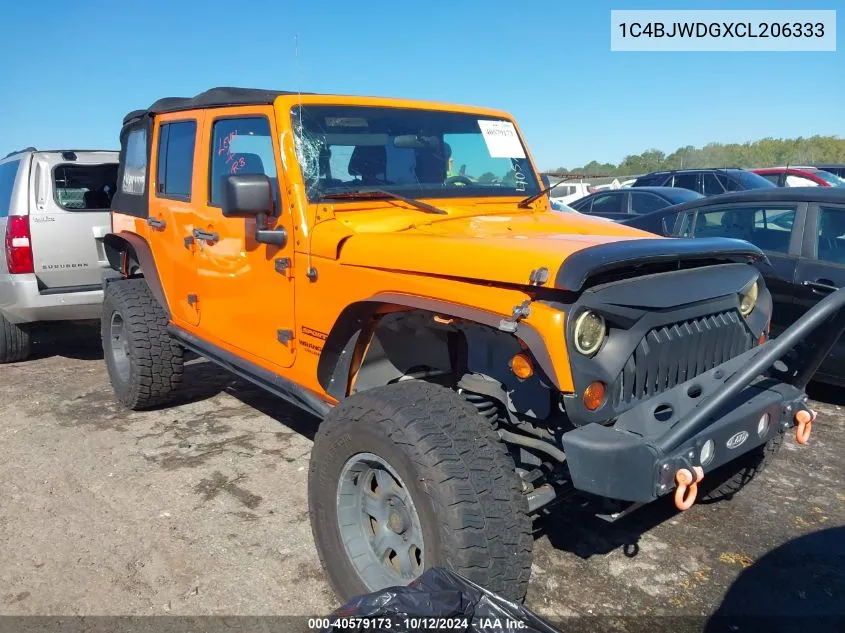 2012 Jeep Wrangler Unlimited Sport VIN: 1C4BJWDGXCL206333 Lot: 40579173