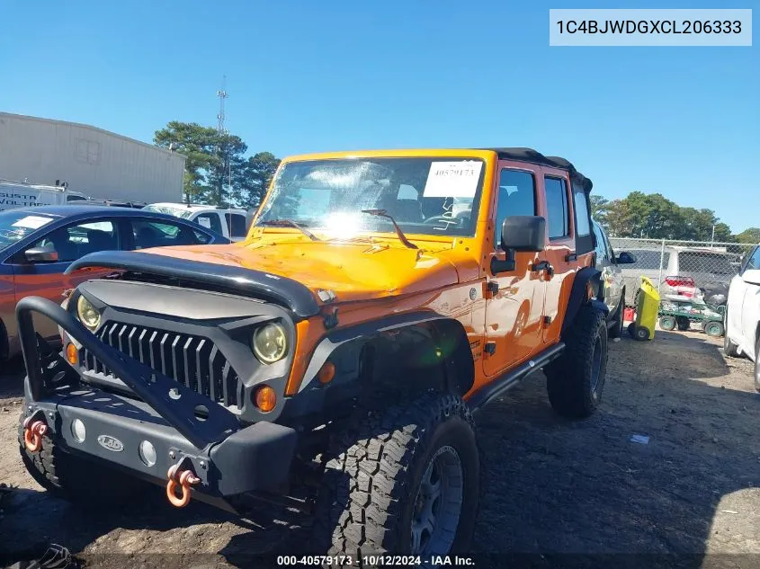 2012 Jeep Wrangler Unlimited Sport VIN: 1C4BJWDGXCL206333 Lot: 40579173