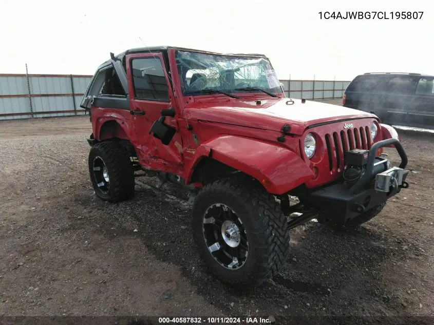 2012 Jeep Wrangler Sahara VIN: 1C4AJWBG7CL195807 Lot: 40587832