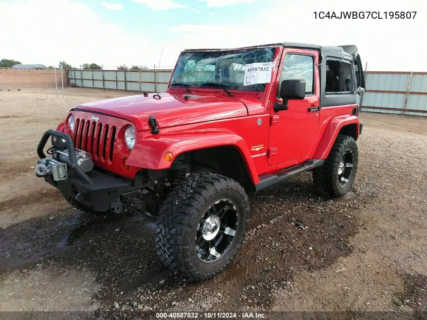 2012 Jeep Wrangler Sahara VIN: 1C4AJWBG7CL195807 Lot: 40587832