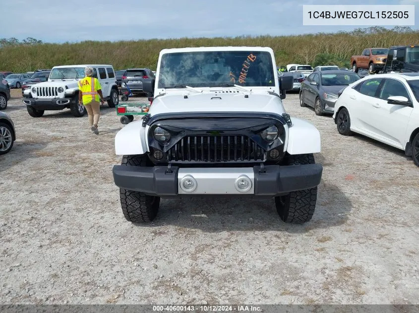 2012 Jeep Wrangler Unlimited Sahara VIN: 1C4BJWEG7CL152505 Lot: 40600143