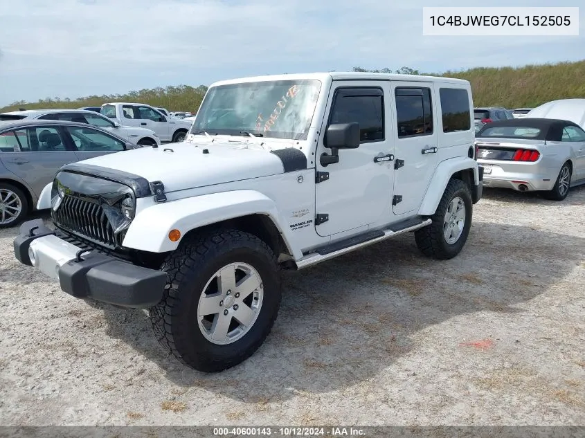 2012 Jeep Wrangler Unlimited Sahara VIN: 1C4BJWEG7CL152505 Lot: 40600143