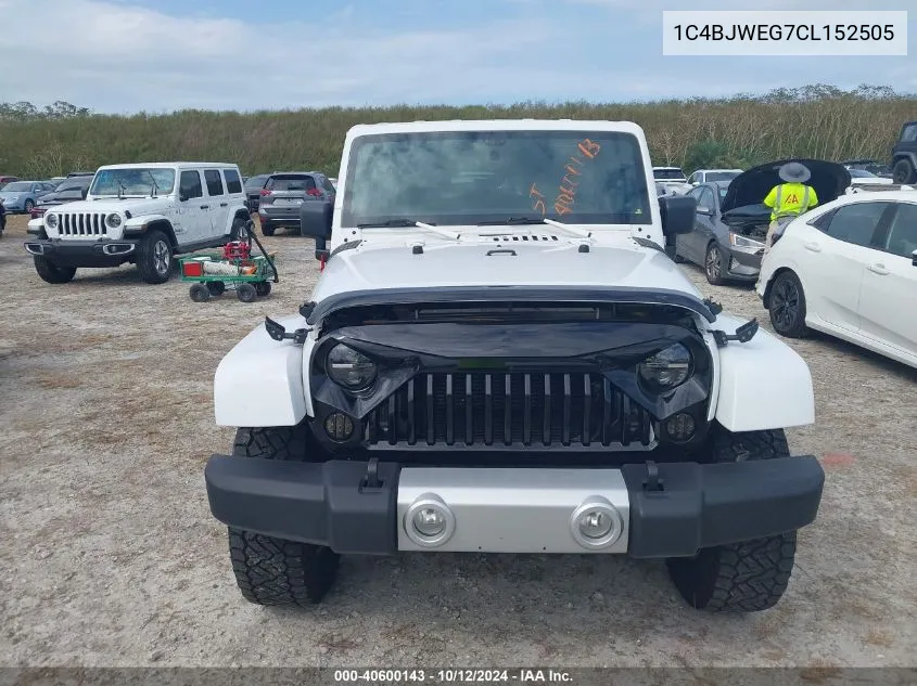 2012 Jeep Wrangler Unlimited Sahara VIN: 1C4BJWEG7CL152505 Lot: 40600143