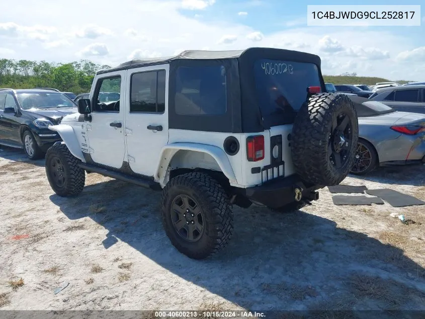 2012 Jeep Wrangler Unlimited Sport VIN: 1C4BJWDG9CL252817 Lot: 40600213