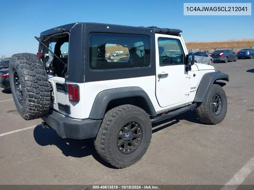 2012 Jeep Wrangler Sport VIN: 1C4AJWAG5CL212041 Lot: 40613519