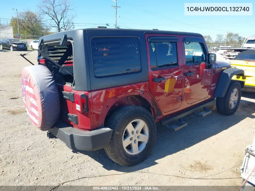 2012 Jeep Wrangler Unlimited Sport VIN: 1C4HJWDG0CL132740 Lot: 40632443