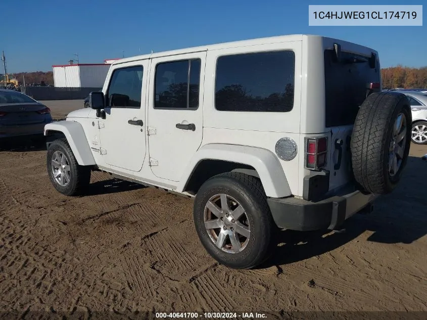 2012 Jeep Wrangler Unlimited Sahara VIN: 1C4HJWEG1CL174719 Lot: 40641700