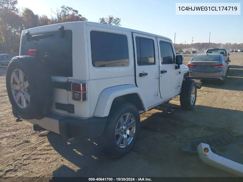 2012 Jeep Wrangler Unlimited Sahara VIN: 1C4HJWEG1CL174719 Lot: 40641700