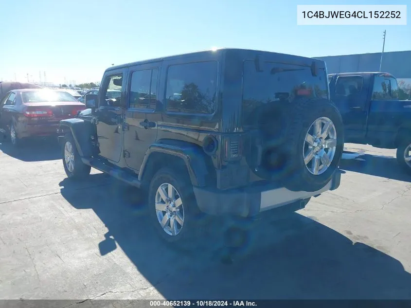 2012 Jeep Wrangler Unlimited Sahara VIN: 1C4BJWEG4CL152252 Lot: 40652139