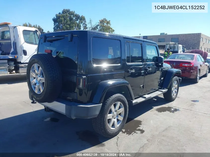 2012 Jeep Wrangler Unlimited Sahara VIN: 1C4BJWEG4CL152252 Lot: 40652139