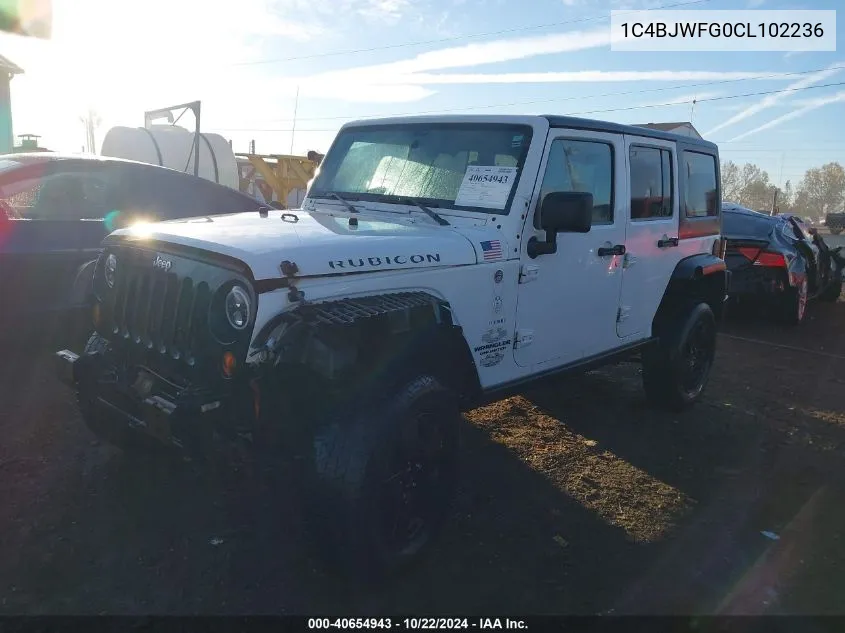 2012 Jeep Wrangler Unlimited Rubicon VIN: 1C4BJWFG0CL102236 Lot: 40654943