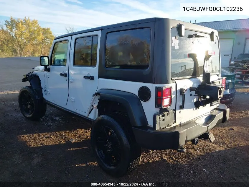 2012 Jeep Wrangler Unlimited Rubicon VIN: 1C4BJWFG0CL102236 Lot: 40654943