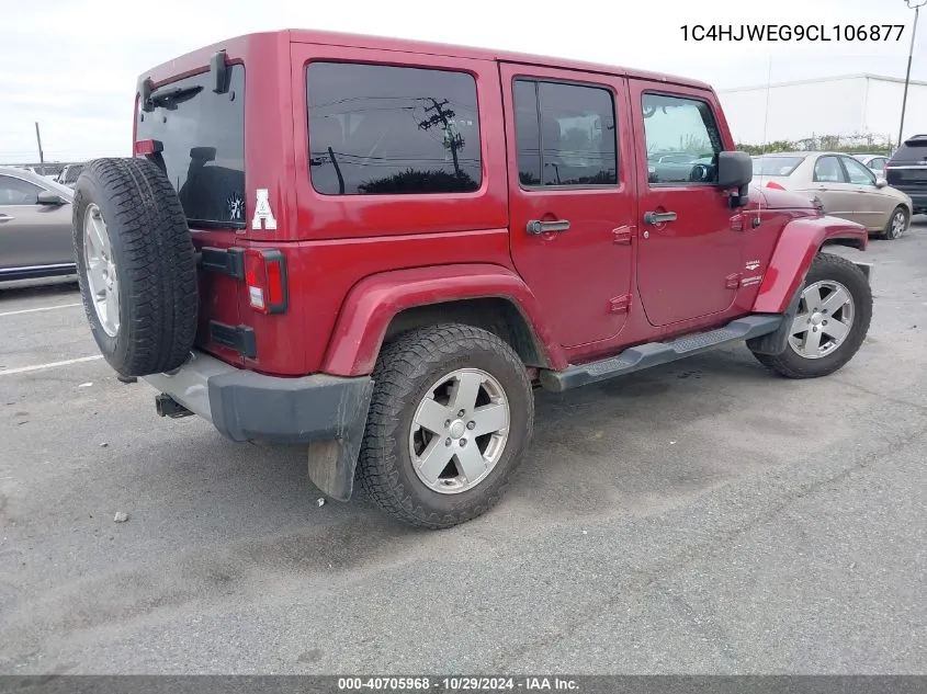 2012 Jeep Wrangler Unlimited Sahara VIN: 1C4HJWEG9CL106877 Lot: 40705968