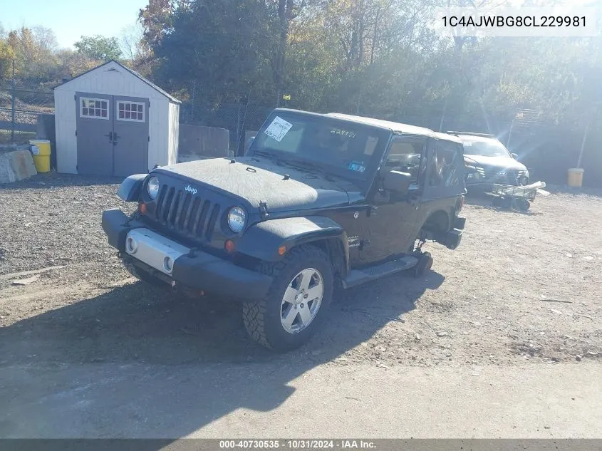 2012 Jeep Wrangler Sahara VIN: 1C4AJWBG8CL229981 Lot: 40730535