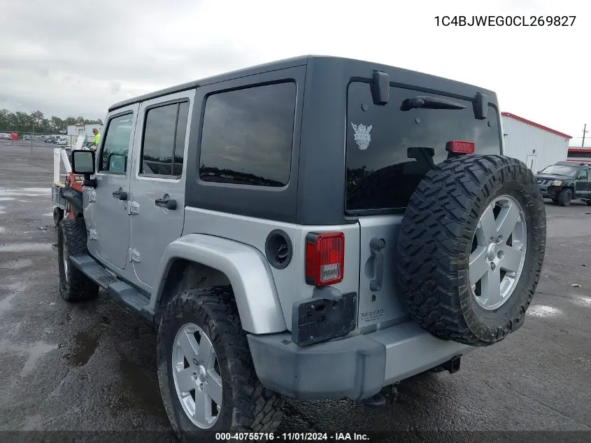 2012 Jeep Wrangler Unlimited Sahara VIN: 1C4BJWEG0CL269827 Lot: 40755716