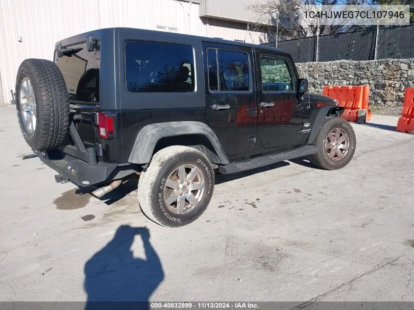 2012 Jeep Wrangler Unlimited Sahara VIN: 1C4HJWEG7CL107946 Lot: 40832899