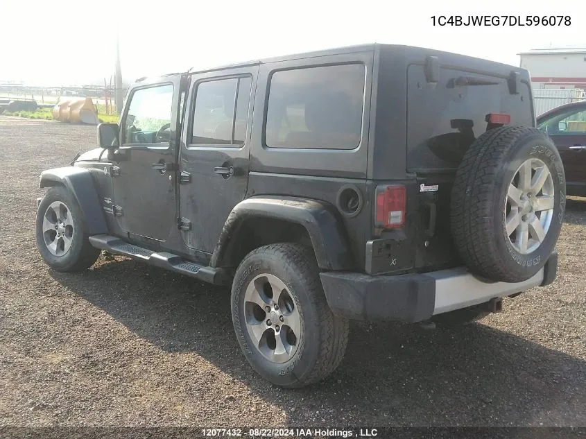 2013 Jeep Wrangler Unlimited Sahara VIN: 1C4BJWEG7DL596078 Lot: 12077432