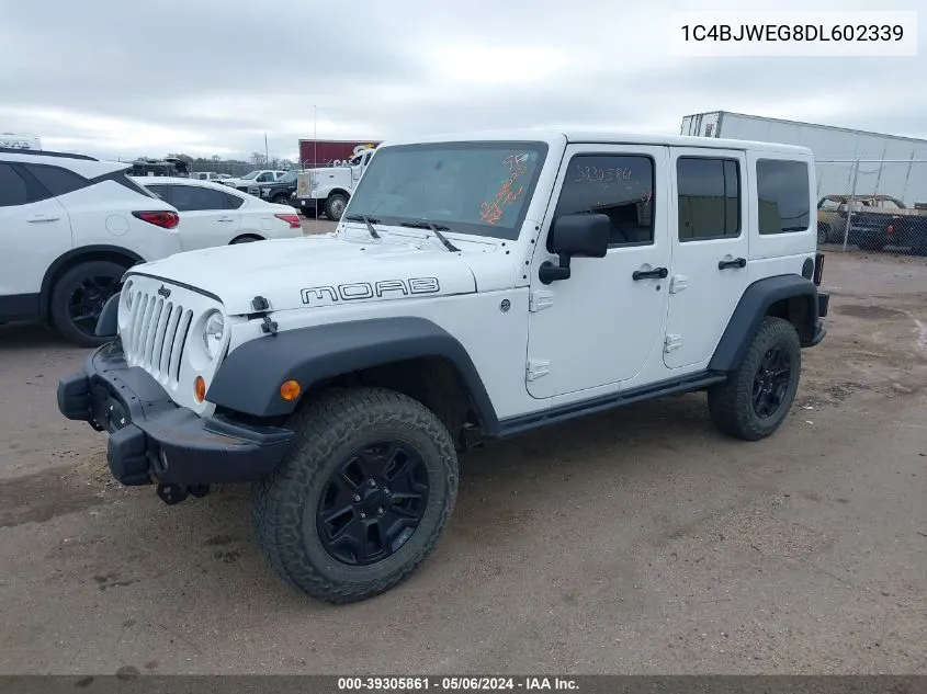 2013 Jeep Wrangler Unlimited Moab VIN: 1C4BJWEG8DL602339 Lot: 39305861