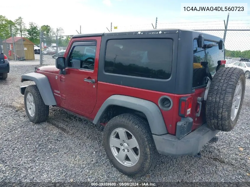 2013 Jeep Wrangler Sport VIN: 1C4AJWAG4DL560723 Lot: 39359680