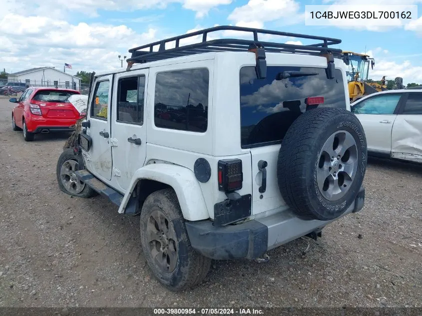 2013 Jeep Wrangler Unlimited Sahara VIN: 1C4BJWEG3DL700162 Lot: 39800954