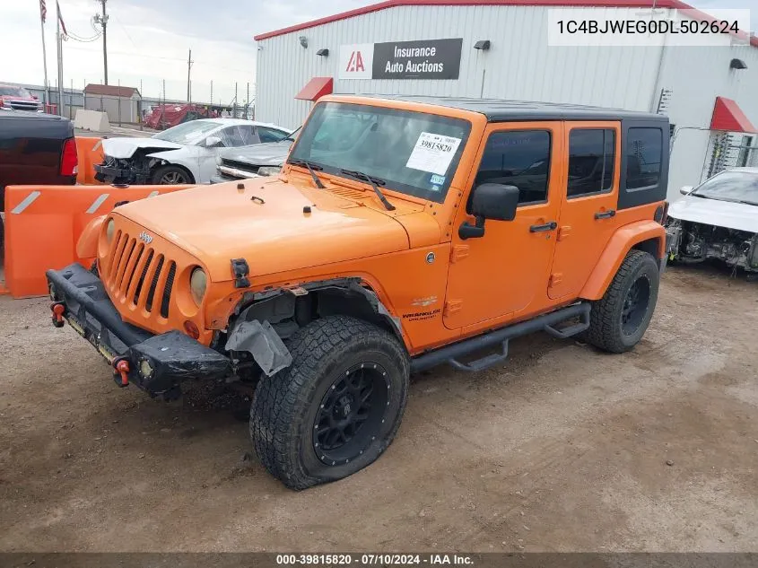 1C4BJWEG0DL502624 2013 Jeep Wrangler Unlimited Sahara