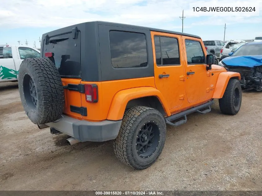 1C4BJWEG0DL502624 2013 Jeep Wrangler Unlimited Sahara