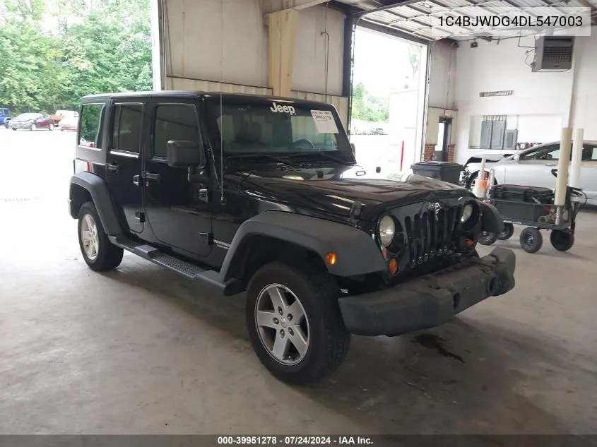 2013 Jeep Wrangler Unlimited Sport VIN: 1C4BJWDG4DL547003 Lot: 39951278