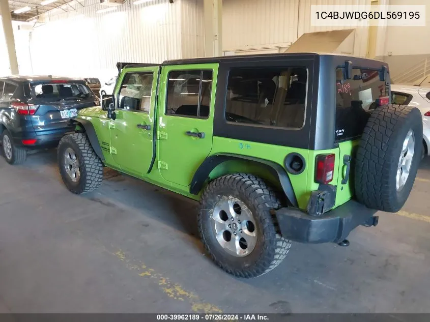 1C4BJWDG6DL569195 2013 Jeep Wrangler Unlimited Sport