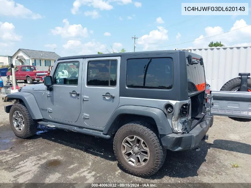 2013 Jeep Wrangler Unlimited Rubicon VIN: 1C4HJWFG3DL620143 Lot: 40063832