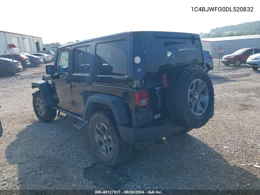 2013 Jeep Wrangler Unlimited Rubicon VIN: 1C4BJWFG0DL520832 Lot: 40127917