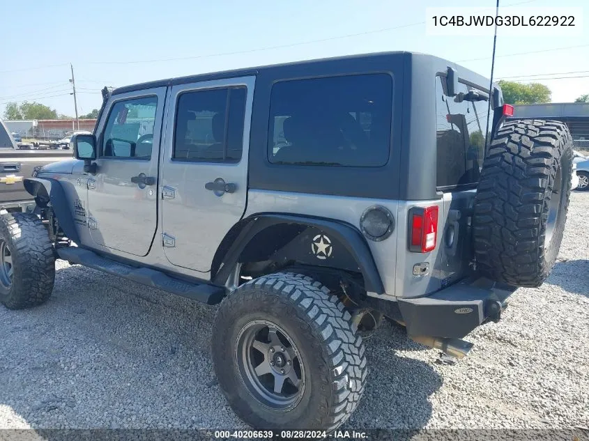 2013 Jeep Wrangler Unlimited Sport VIN: 1C4BJWDG3DL622922 Lot: 40206639