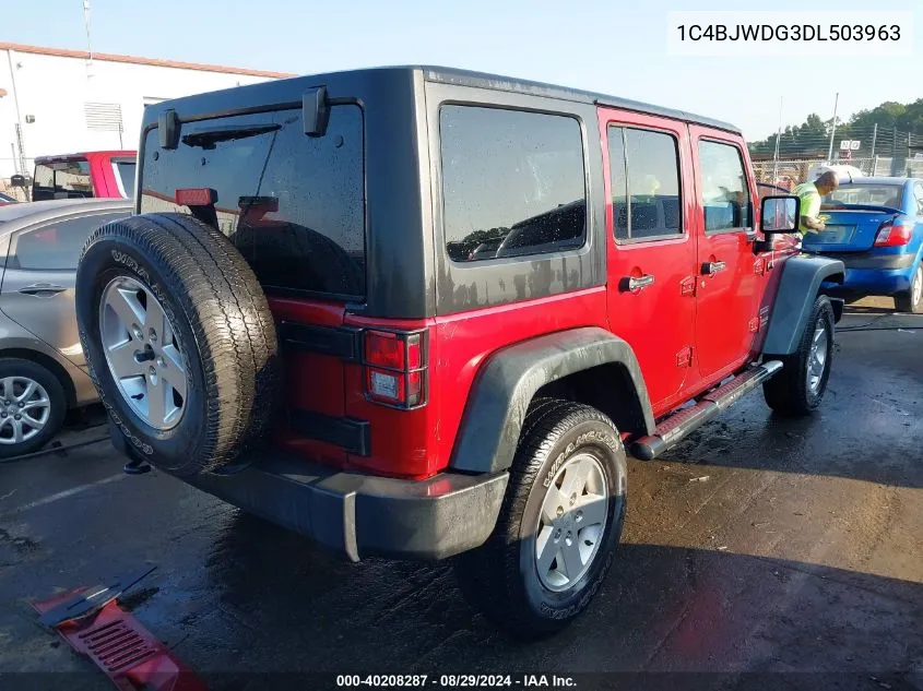 1C4BJWDG3DL503963 2013 Jeep Wrangler Unlimited Sport