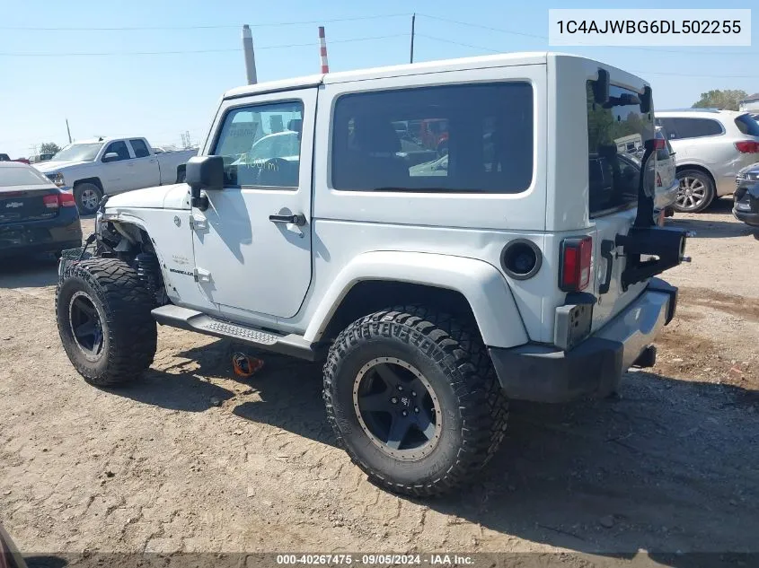 2013 Jeep Wrangler Sahara VIN: 1C4AJWBG6DL502255 Lot: 40267475