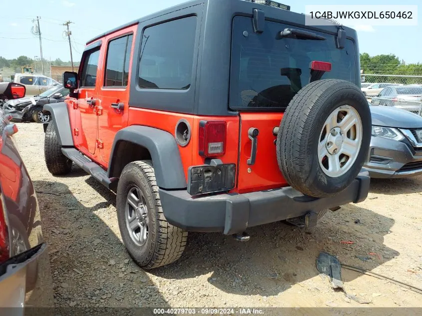 2013 Jeep Wrangler Unlimited Sport Rhd VIN: 1C4BJWKGXDL650462 Lot: 40279703