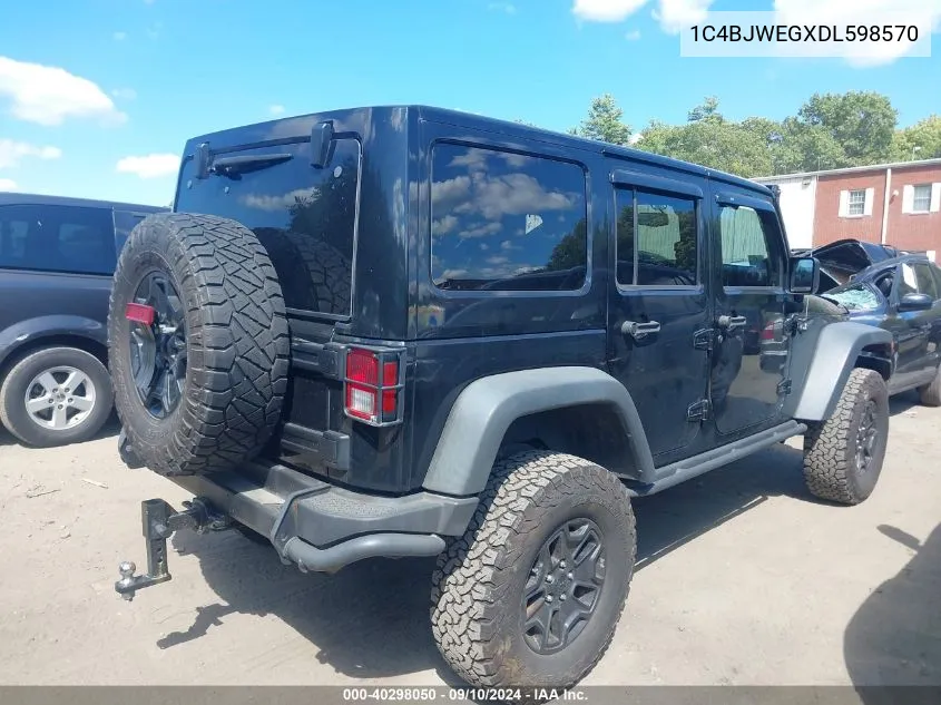 2013 Jeep Wrangler Unlimited Sahara VIN: 1C4BJWEGXDL598570 Lot: 40298050