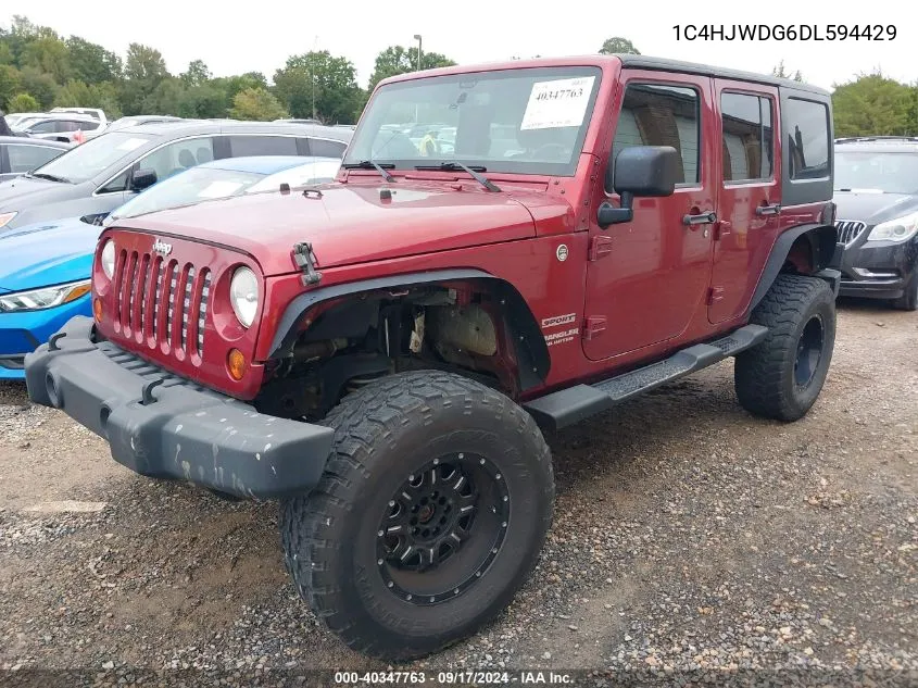 2013 Jeep Wrangler Unlimited Sport VIN: 1C4HJWDG6DL594429 Lot: 40347763