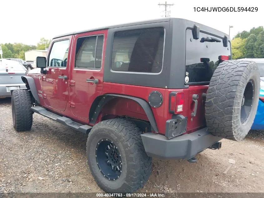 2013 Jeep Wrangler Unlimited Sport VIN: 1C4HJWDG6DL594429 Lot: 40347763